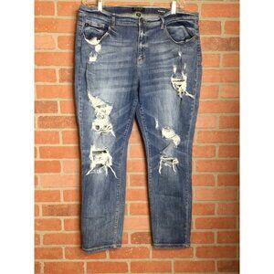 Judy Blue Womens Boyfriend Fit Distressed Denim Jeans Size 3XL